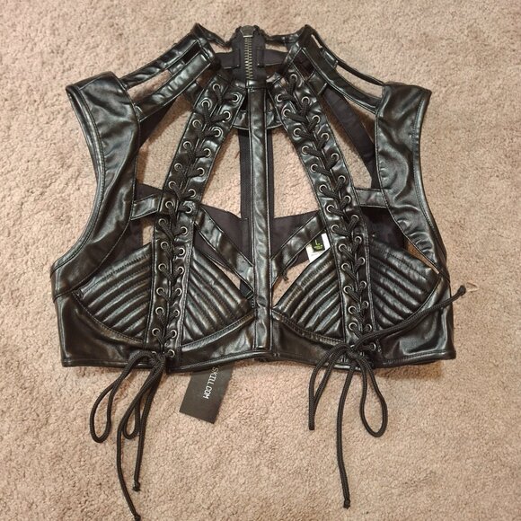 Dolls Kill Club Ex Rude Awakening Harness Bra top - Picture 1 of 2